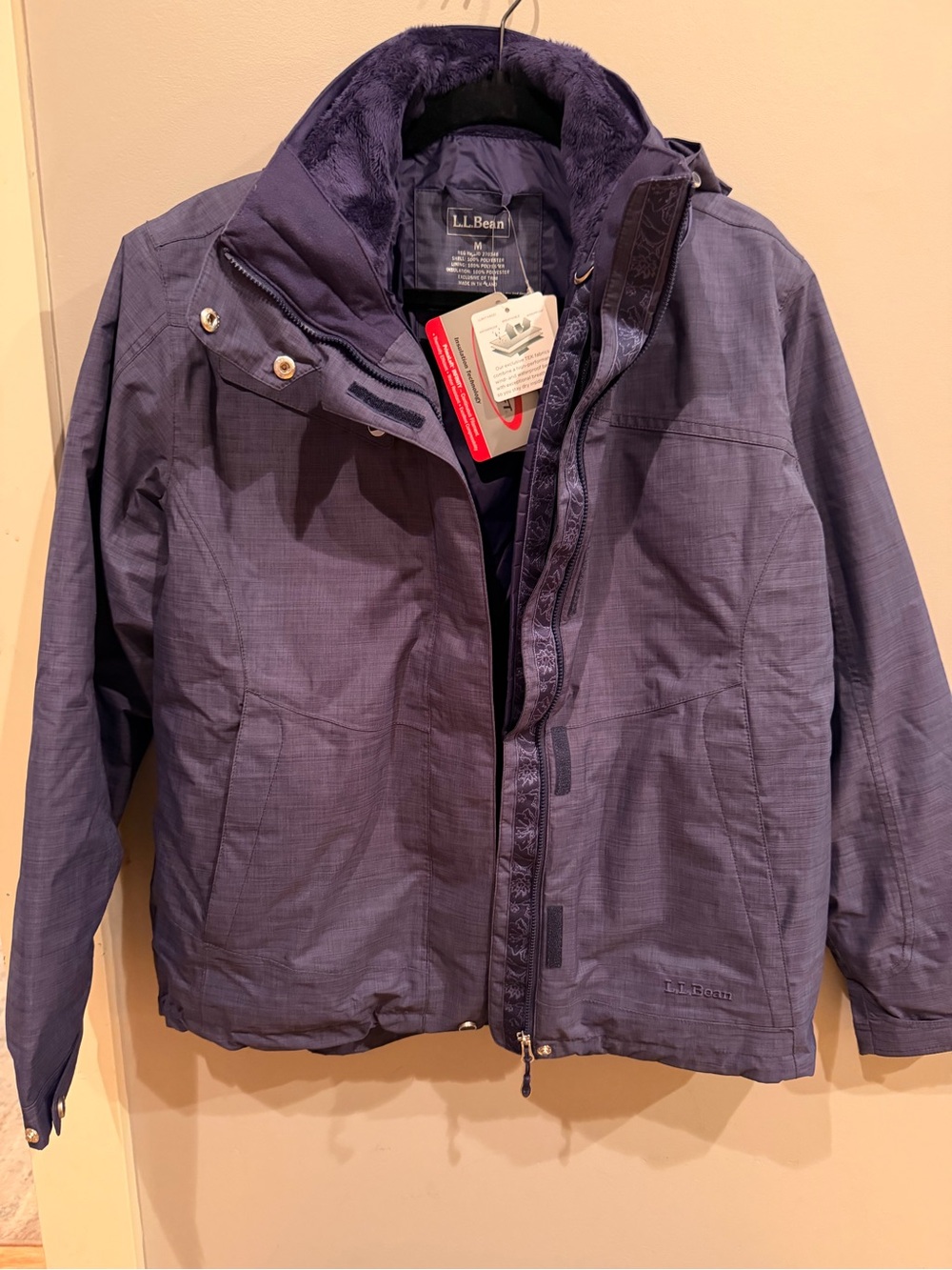 L.L.Bean Mountain Laurel 3-in-1 Waterproof Insulated Jacket Women’s M Purple